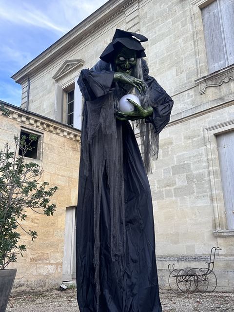 Une silhouette dans la cour du chateau